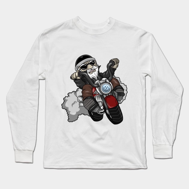 Motorcyclist with Sunglasses and Motorcycle Long Sleeve T-Shirt by Markus Schnabel